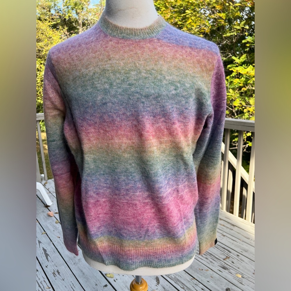 Rag & Bone Men's Multicolor Gradient Crewneck Wool Blend Sweater